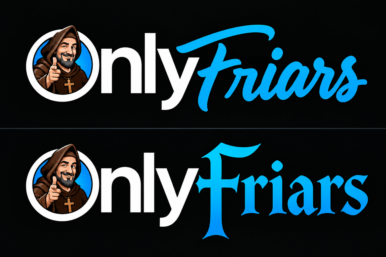 OnlyFriars, with the friar emblem and Gothic F